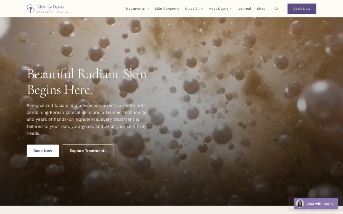 Your studio site, the home page